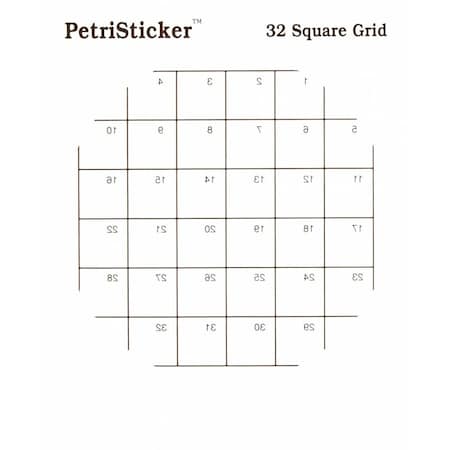 DIVERSIFIED BIOTECH Petri Stickers, 32 Grid, 36/pk, 36PK 247010